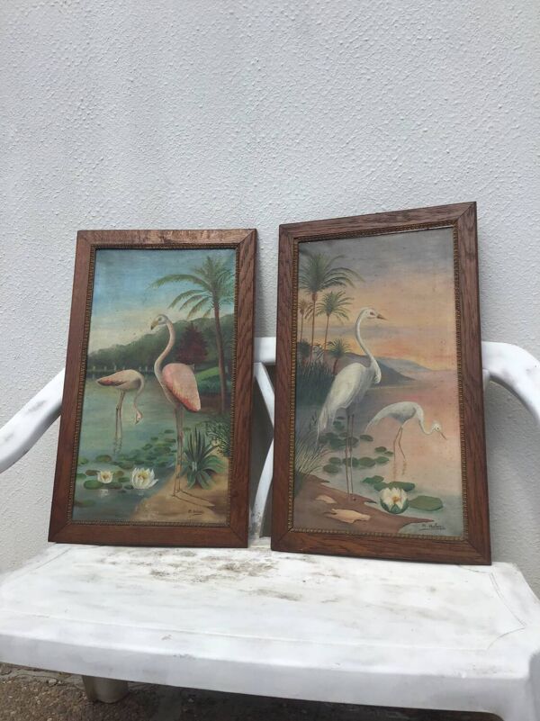 Paire tableaux exotiques