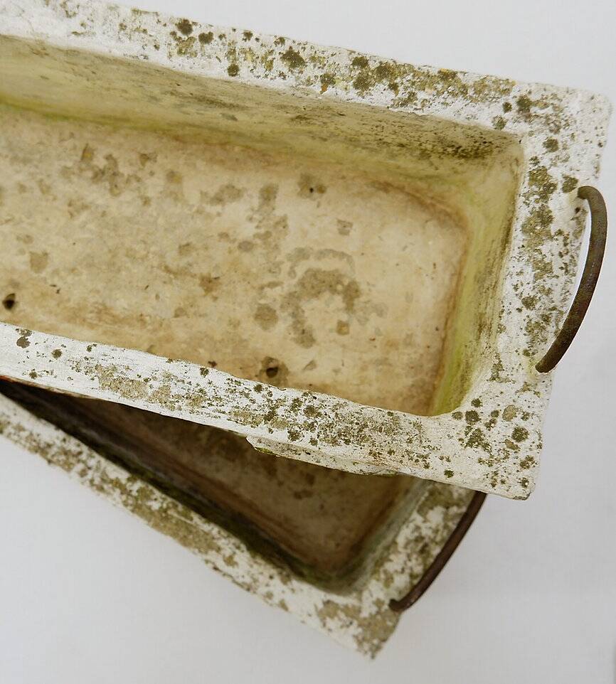 polychrome cement planters from Emile Taugourdeau's Zoological Garden - set of 4