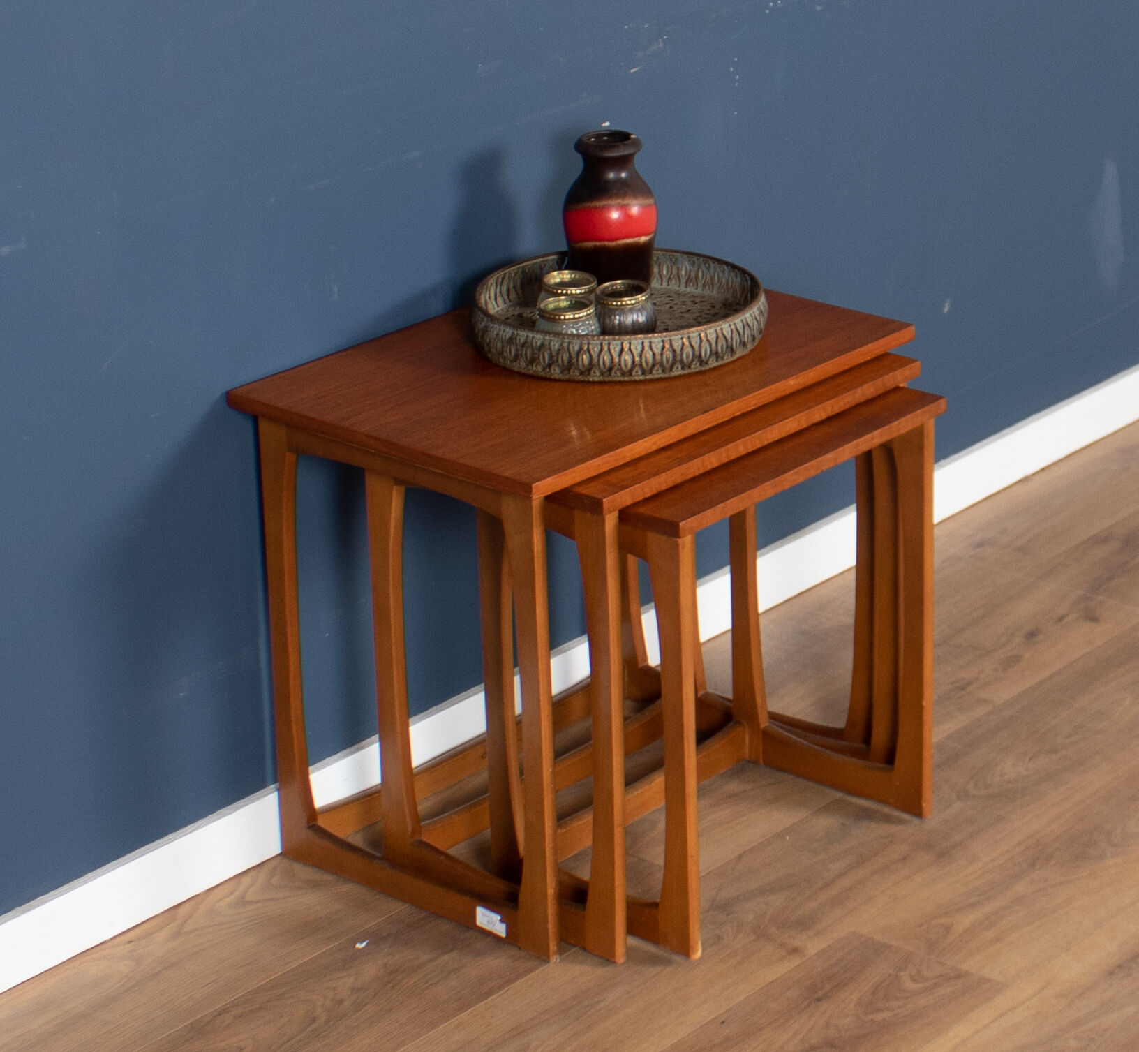 Retro teak 1960s mid century nest of tables coffee tables