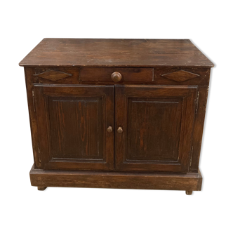 Parisian sideboard in solid oak XVIII century Louis XIII style / storage cabinet old wood