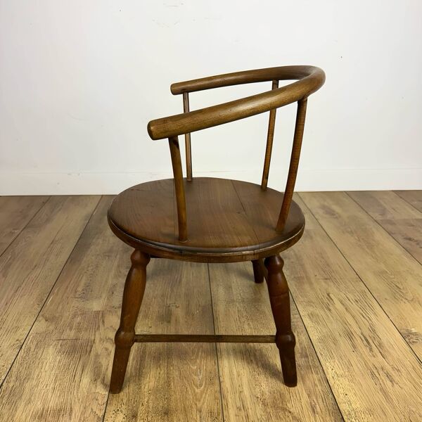 Chaise enfant ancienne en bois tourné