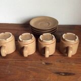 4 tasses à café en grès