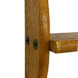 Vintage solid wooden wall rack with 3 shelves 70s oak rack