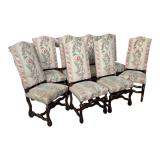Suite 4 chairs Louis XIII style sheepbone
