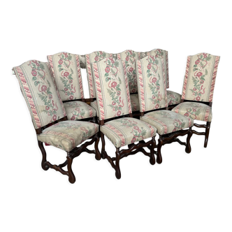 Suite 4 chairs Louis XIII style sheepbone