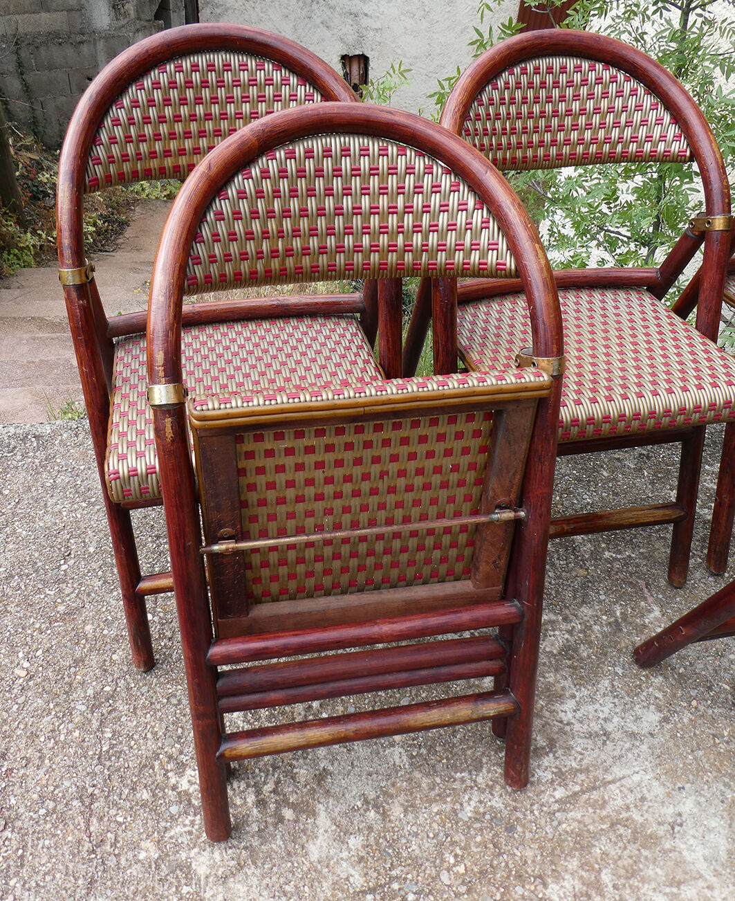 Lot of 5 folding bistro chairs of terrace type "parisian"