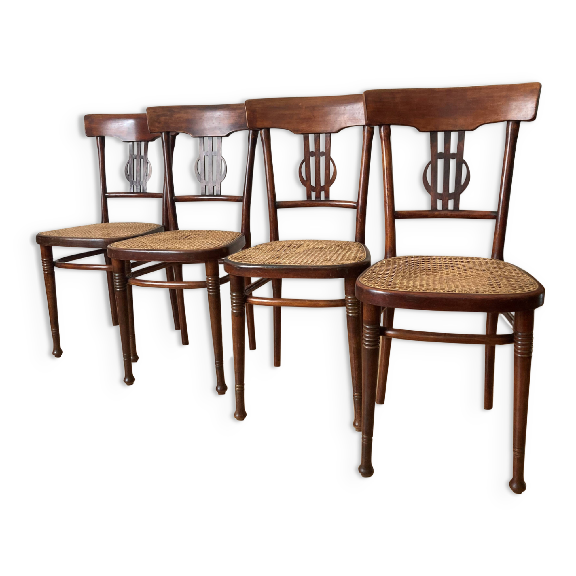 Set of 4 Thonet dining room chairs circa 1905