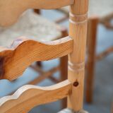 Rustic Friulian chairs with turned legs, set of 12, 1980-1990