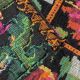 Floral handwoven carpet, colors on a black background - 262x160cm