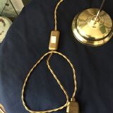 Lampe de bureau lampe d'appoint lampe de lecture quinquet laiton tulipe opaline