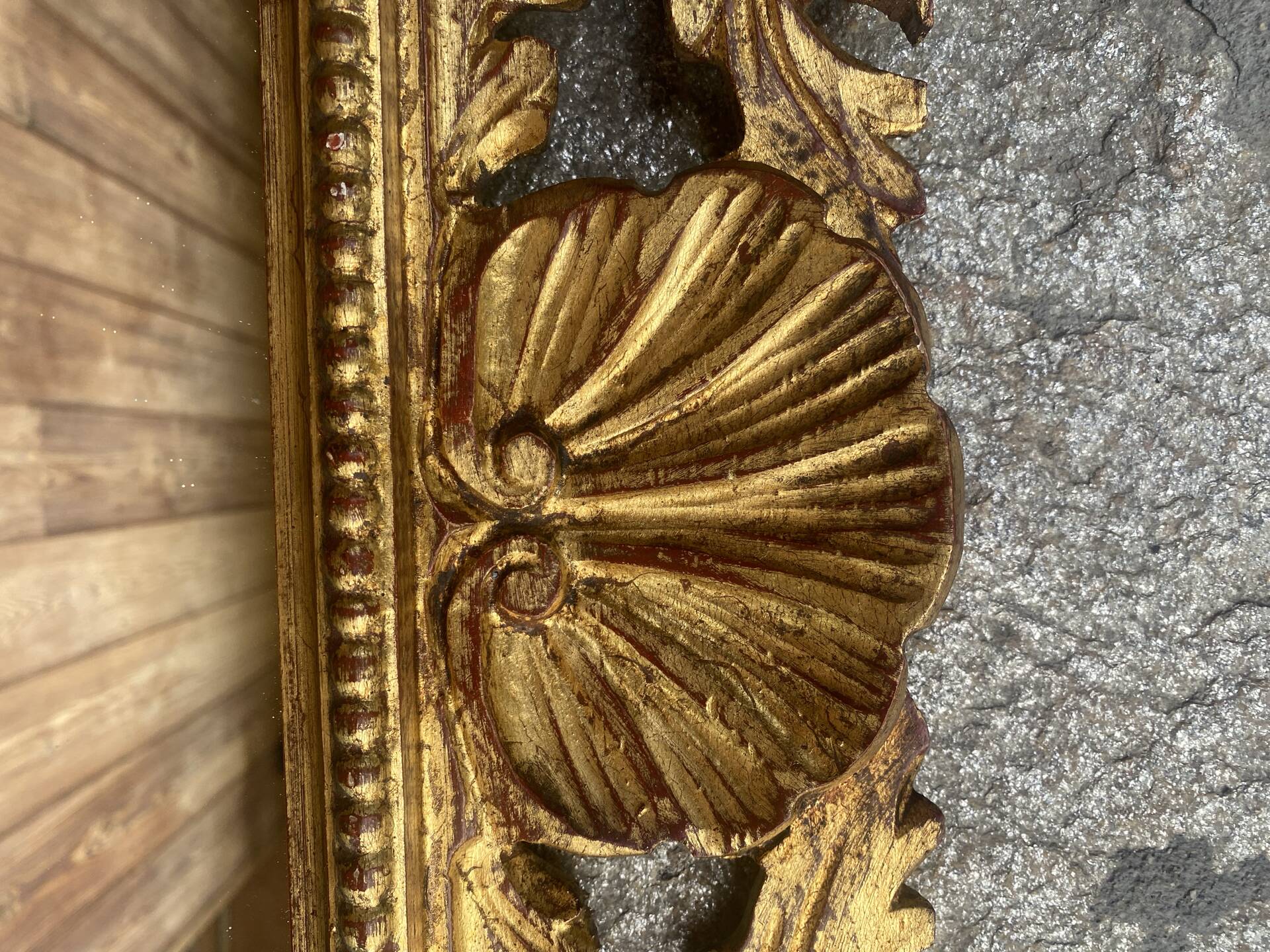 Antique mirror in carved wood