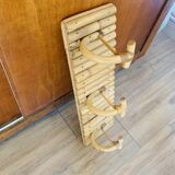 Vintage rattan coat rack
