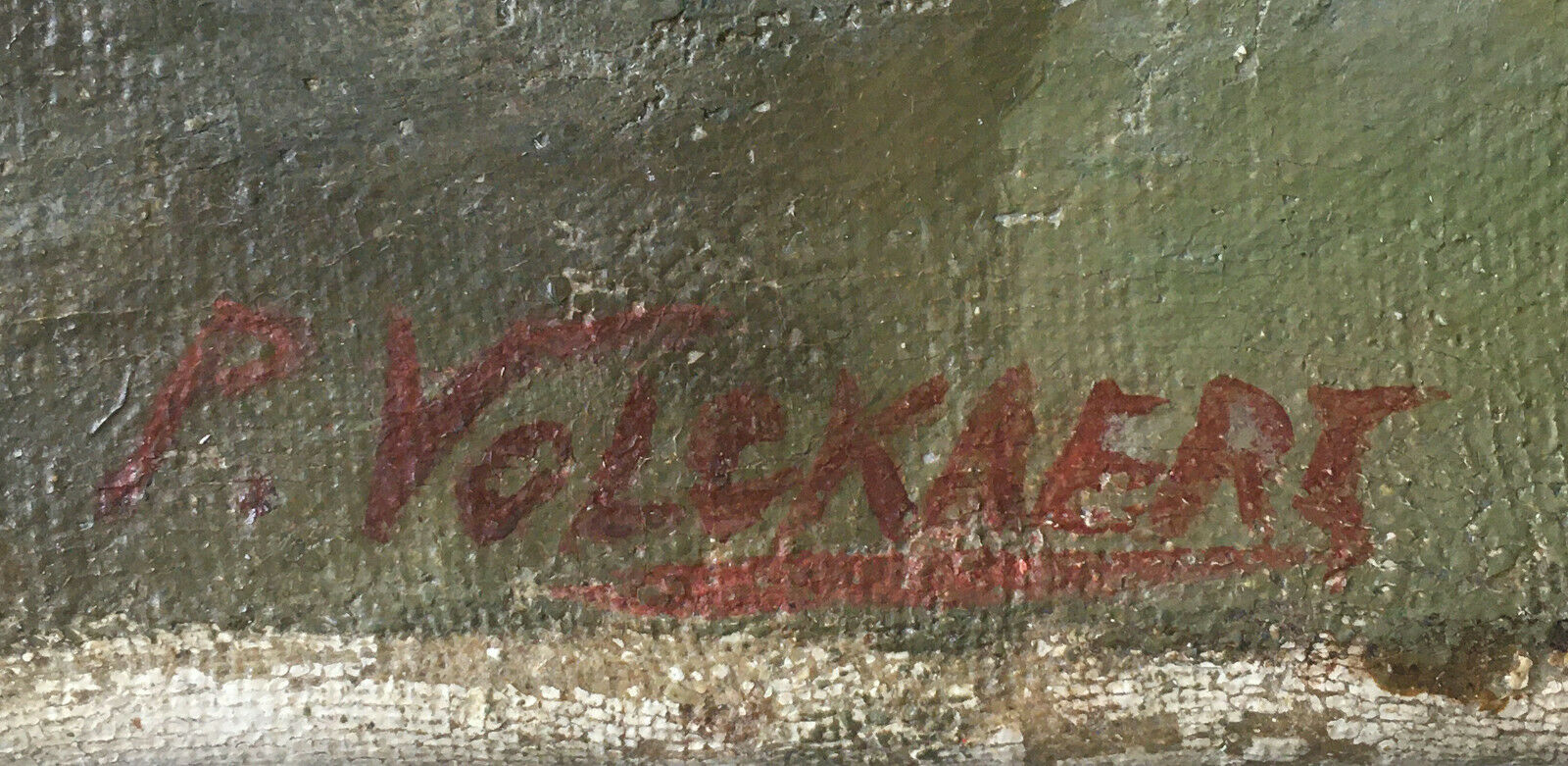 Painting Piet VOLCKAERT (1902-1973) HST Docked boats with urban marine crane