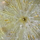 Splendid large size Italian Murano glass yellow and transparent ceiling light