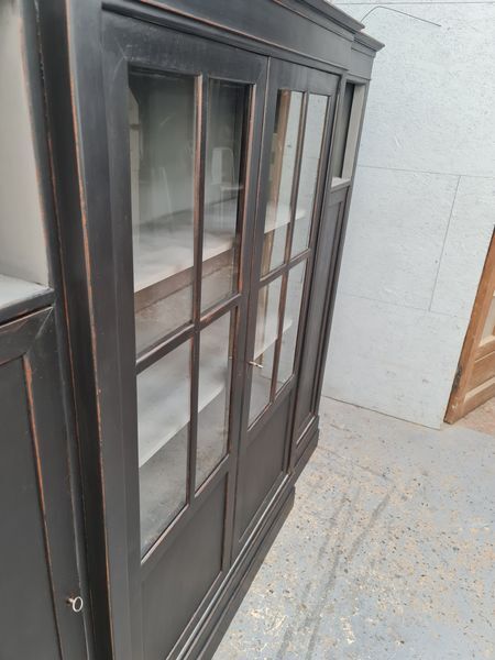 Furniture library industrial office four doors oak black patina