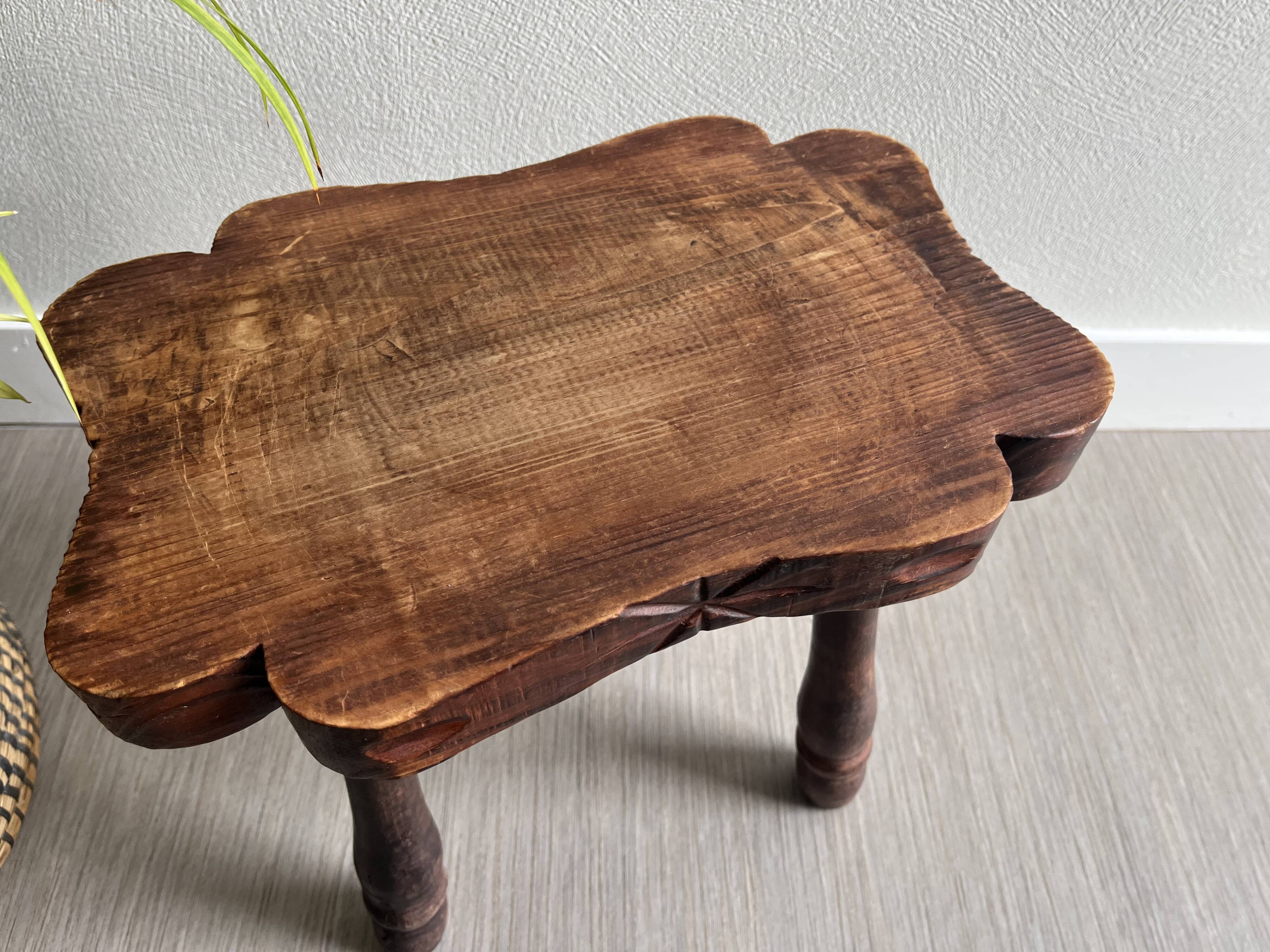 Wooden tripod stool