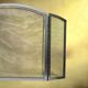 Folding fireplace screen in brushed steel and gilded brass – 1960s