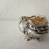 Former silver salt shaker miner punches rock dirt silver and 19th century glass