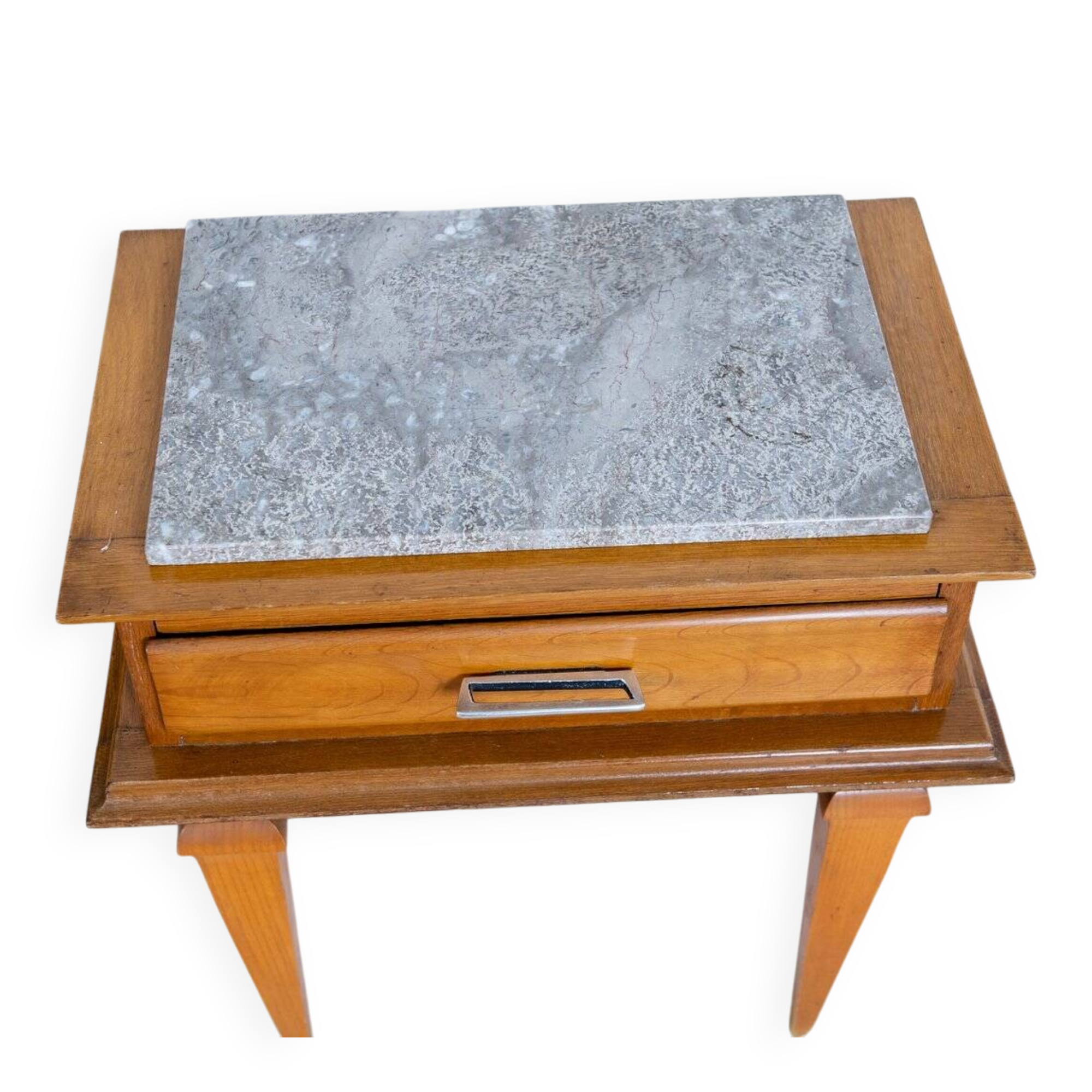 Art Deco bedside tables with marble tops, 1930s, set of 2