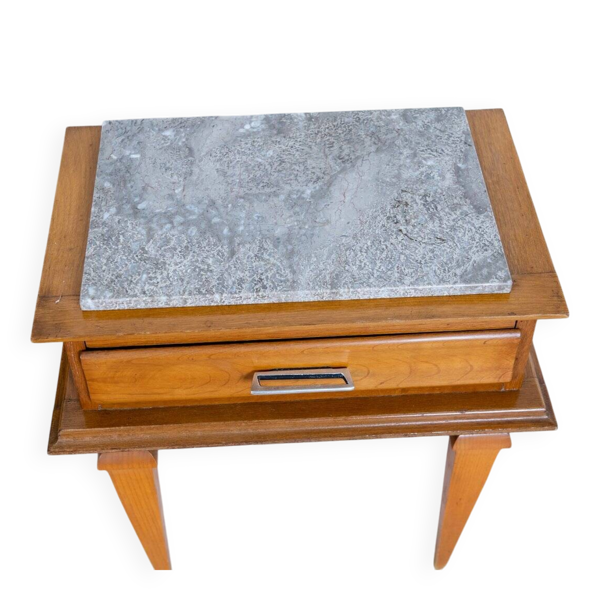 Tables de chevet Art Déco avec plateau en marbre, 1930