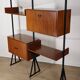Bibliothèque modulable vintage en bois et métal Italie, 1960