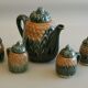 Tea and coffee service 4 cups with lid + teapot 0.5L vegetable form