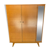 Asymmetrical Wardrobe "Manufrance Saint-Étienne" in Light Oak – 1950 / 70