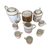 Service à café porcelaine de Limoges doré or fin A Lanternier