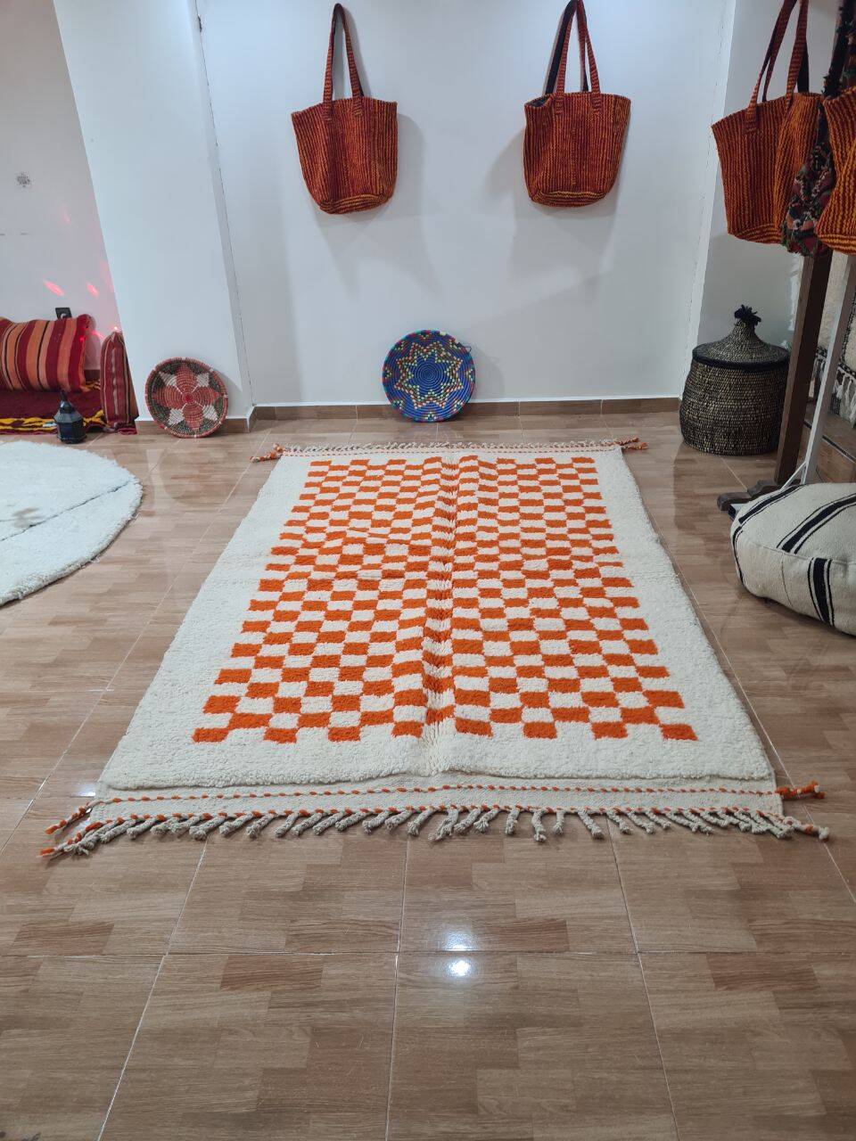Handmade wool Berber rug 250x150 cm