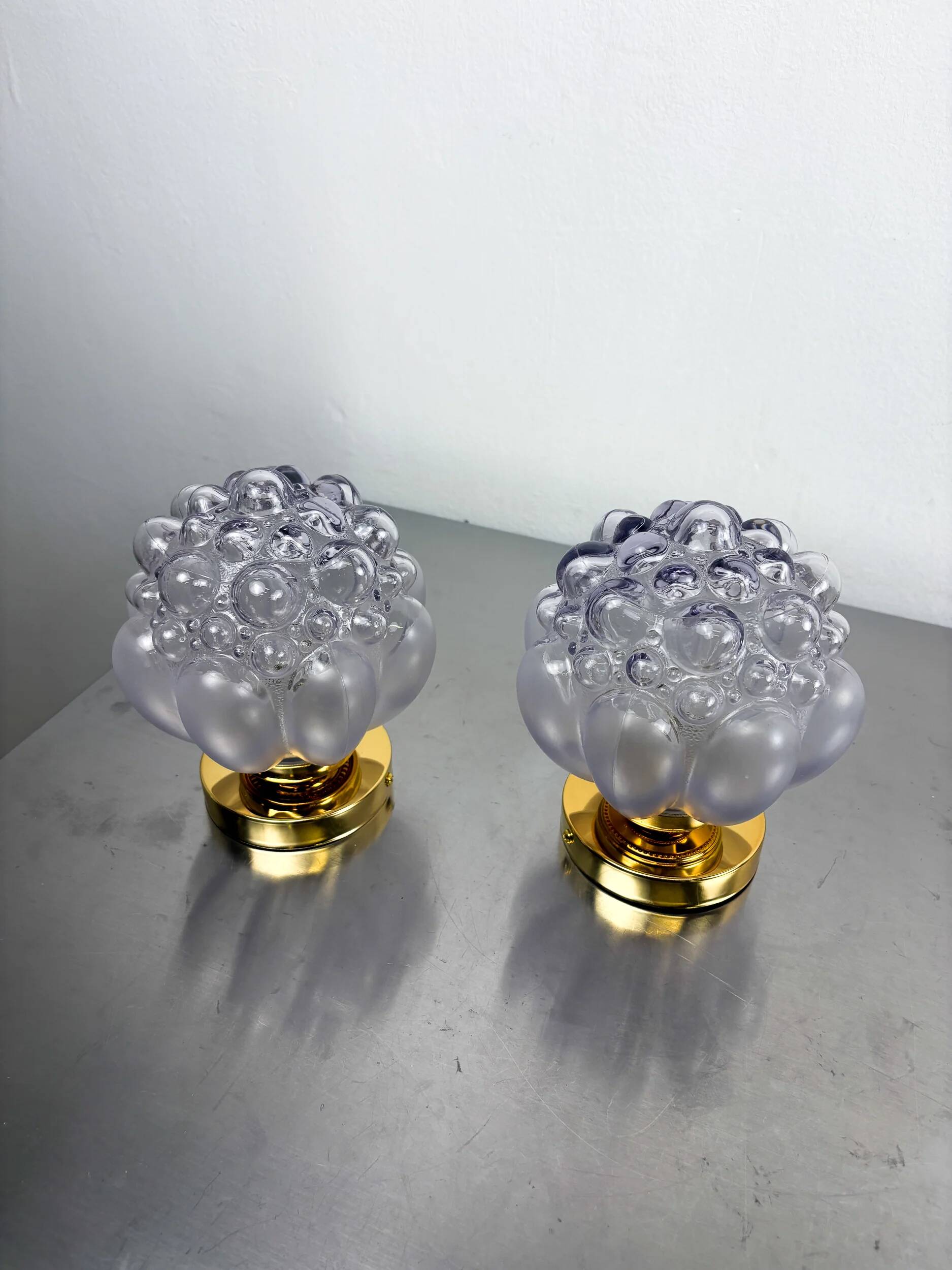Pair of bubble glass sconces – Helena Tynell style, Germany, circa 1970s