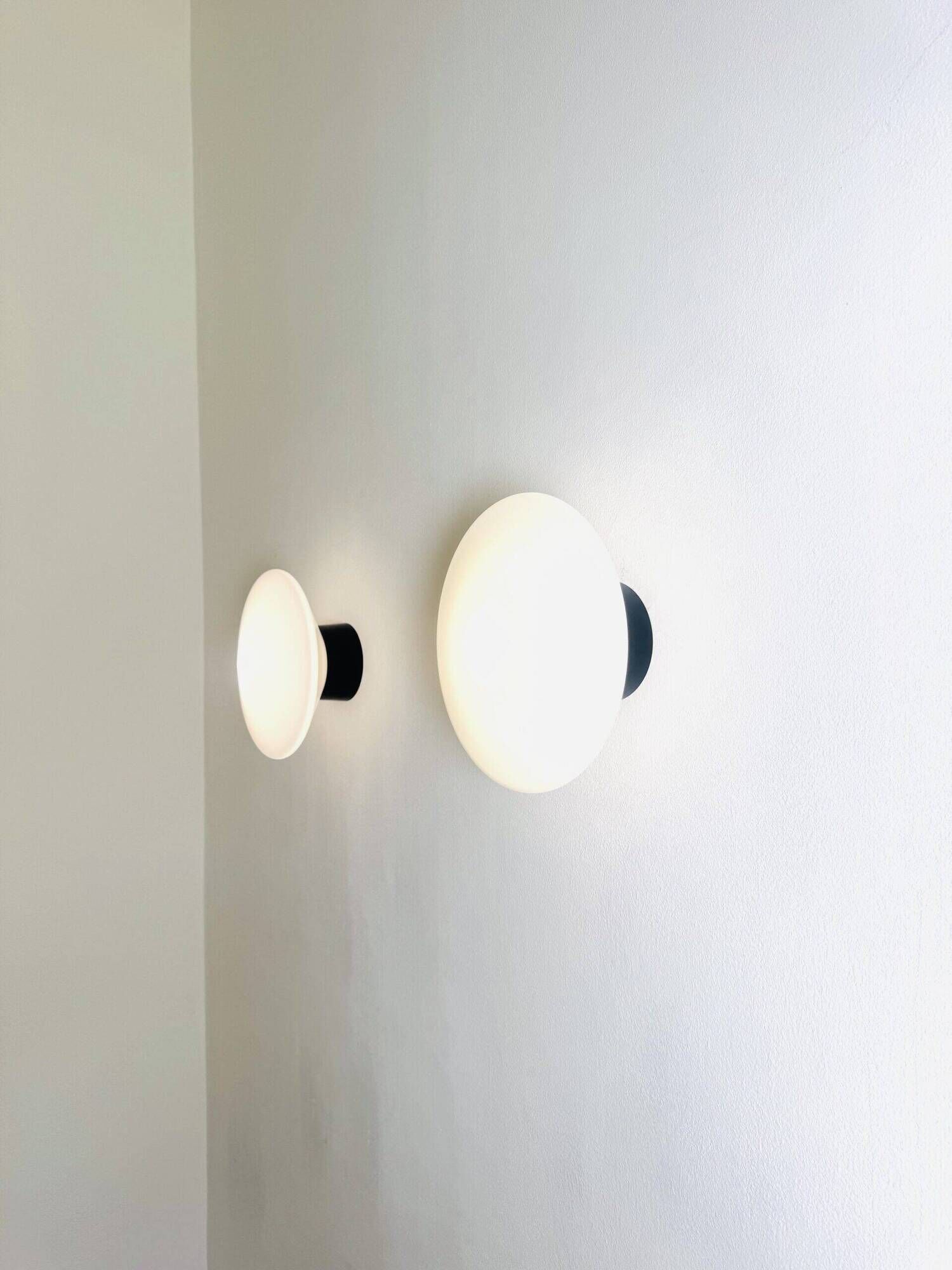 P-1410 Discus Milky Glass Ceiling Or Wall Lamps By Raak Amsterdam, The Netherlands 1960S