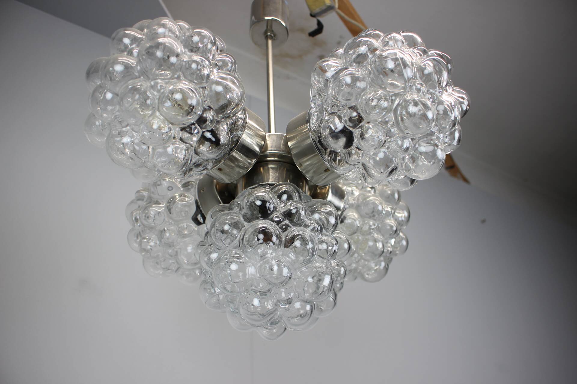 Bubble glass chandelier by Kamenický Šenov, Czechoslovakia, 1970s