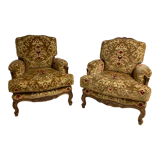 Paire de fauteuils bergère Louis XV
