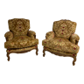 Paire de fauteuils bergère Louis XV