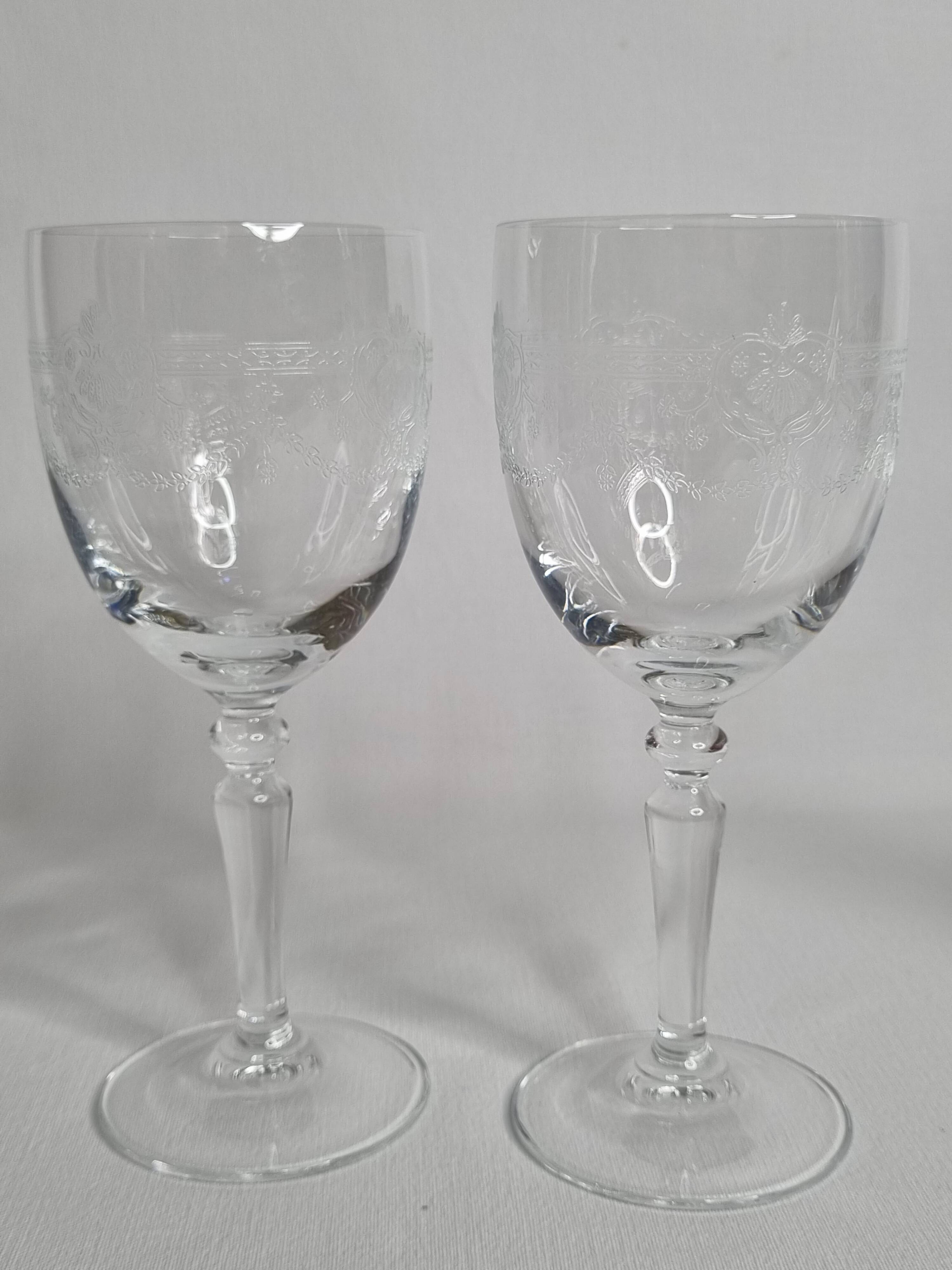 Classic Style Engraved Crystal Carafe and Glasses Set