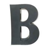 Lettre B ancienne en relief et en zinc