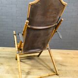 Antique safari campaign lounge folding chair, Spain 19th century