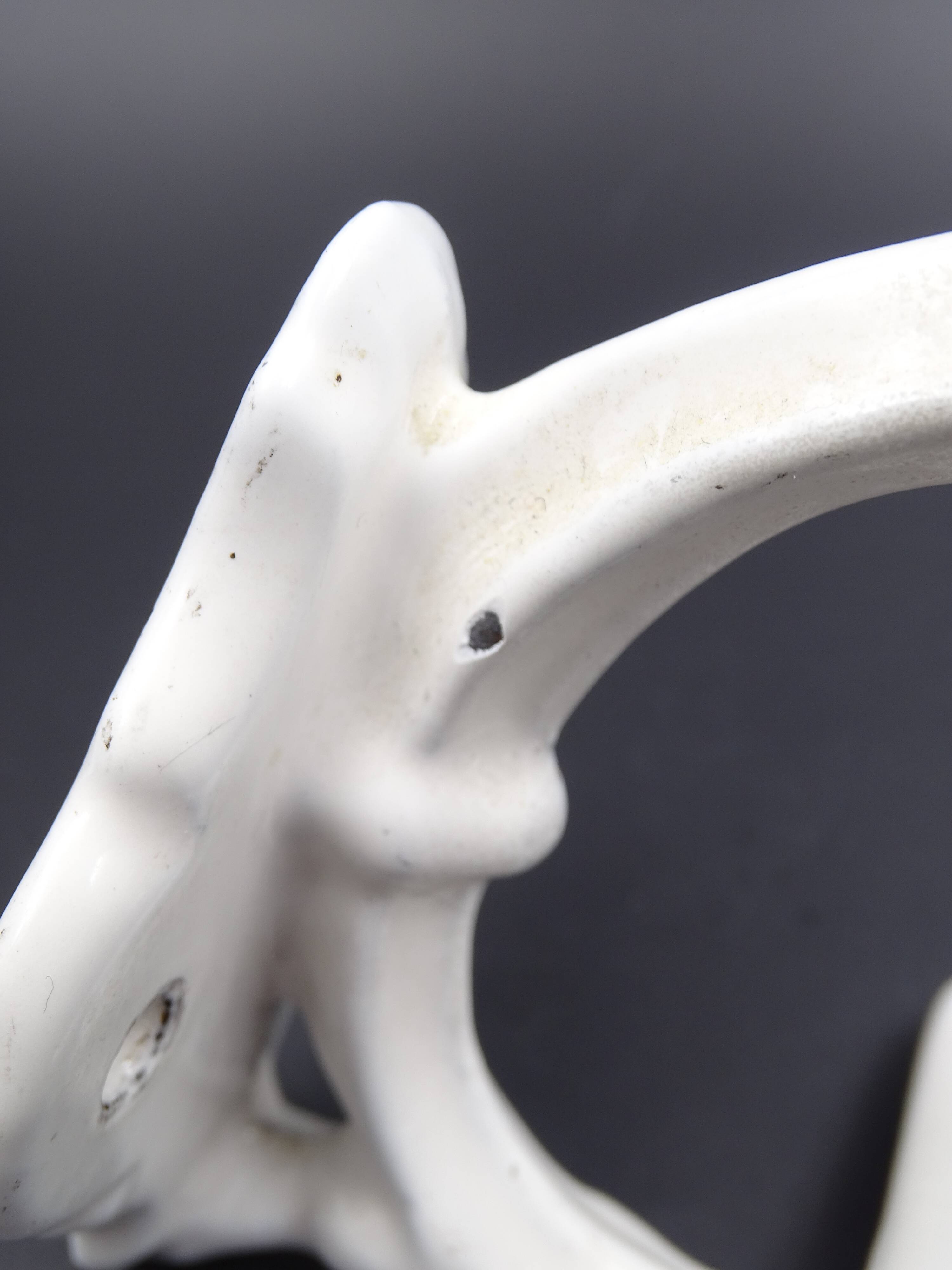 Old white enamelled metal patère