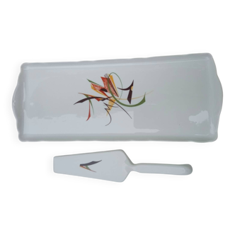 Plateau de service à gâteau en porcelaine
