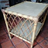 Bamboo rattan wooden coffee table