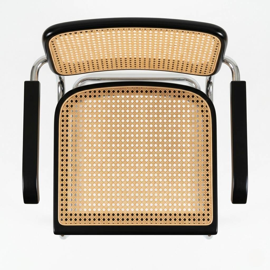 Cesca B64 black armchair after Bauhaus Marcel Breuer, Italy