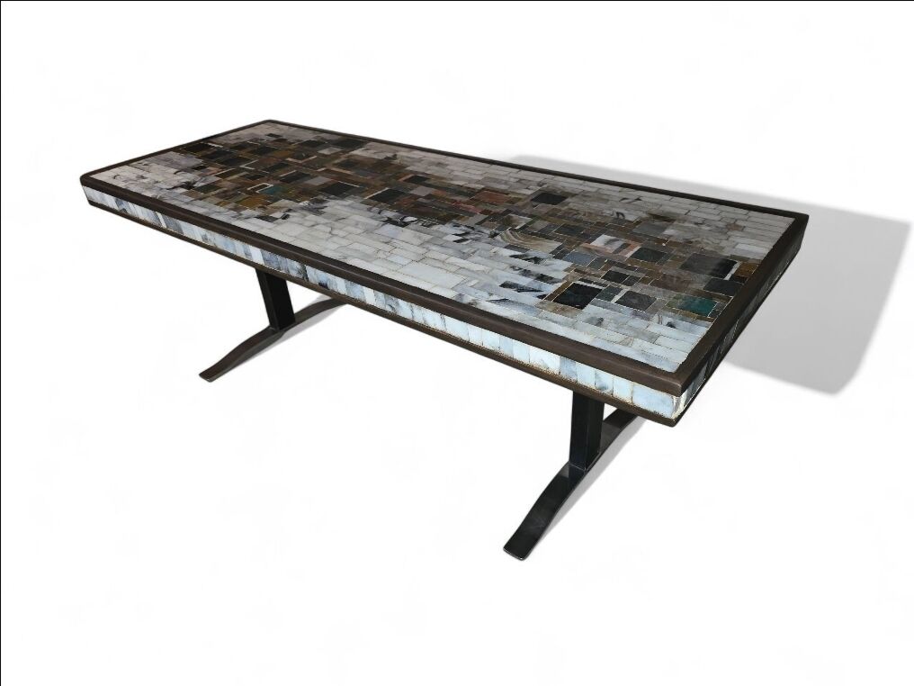 Table basse - Circa 1960 - Mosaïque de marbre et pierres naturelles