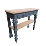 Console in patinated solid oak, late 19th century.