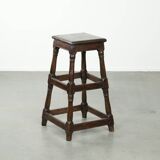 Antique English oak stool / joint stool from the 18th century