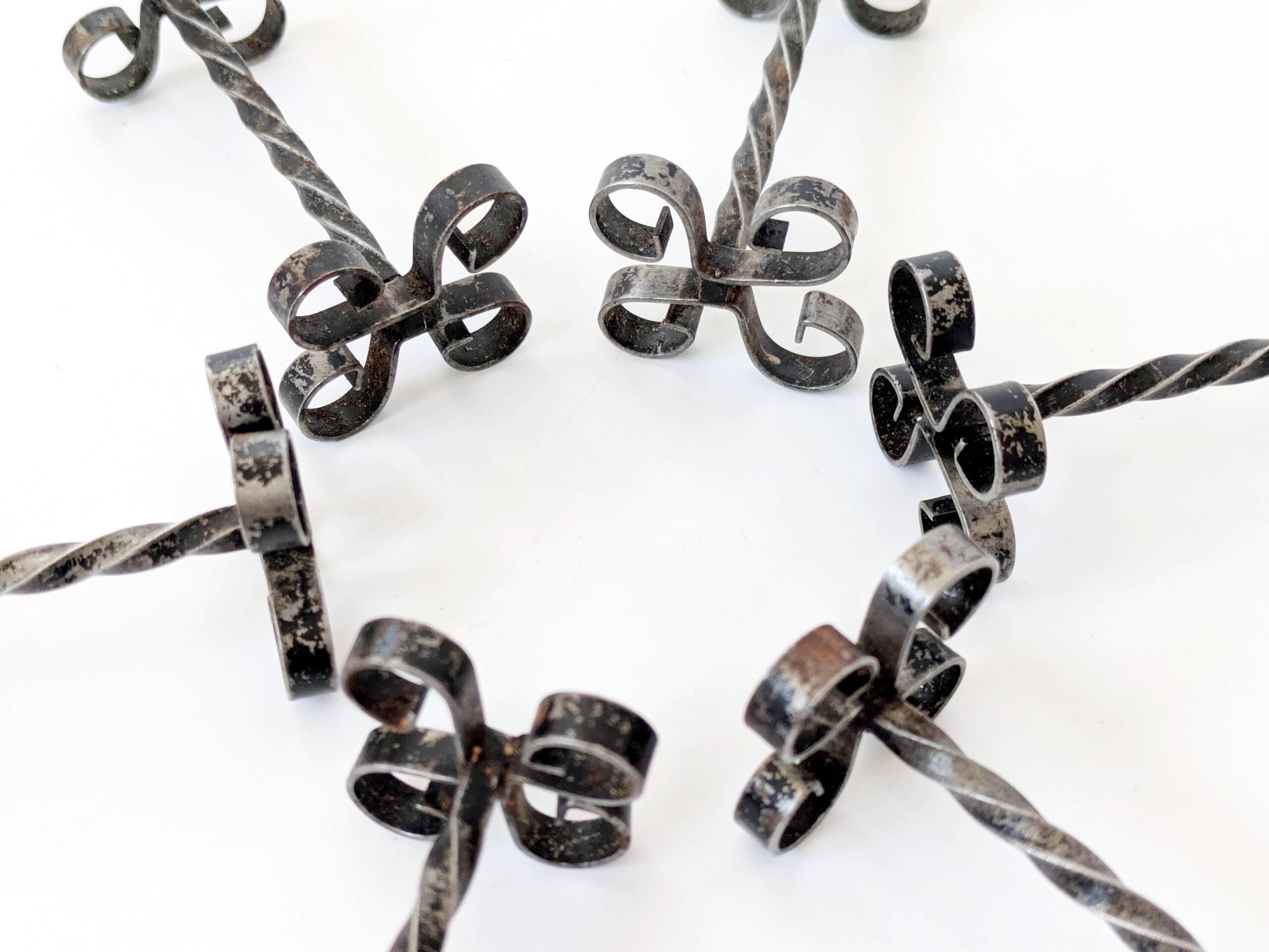 Set of 6 vintage wrought iron knife rests, France, 1970s