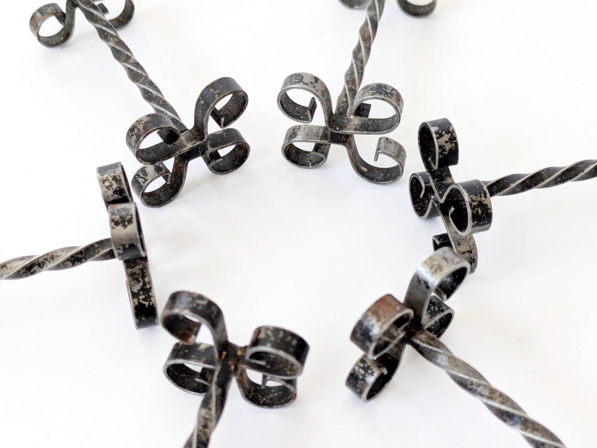 Set of 6 vintage wrought iron knife rests, France, 1970s