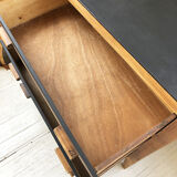 Commode vintage noire et bois