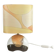 Ceramic floor lamp with a silk shade, signed.