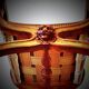 French Empire mahogany office chair with carved detail in the shape of