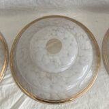 4 globes / white and gold lampshades / clichy glass